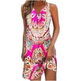 thumbnail image 1 of Giftesty Summer Dresses for Women 2024 New Women's Printed V-neck Chest Button Sleeveless Dress, 1 of 5