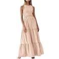 thumbnail image 1 of Giftesty Summer Dresses for Women Women Fashion Summer Floral Round Neck Patchwork Sleeveless Pocket Waist Dresses, 1 of 9