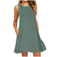 thumbnail image 1 of Giftesty Summer Dresses for Women Clearance Deals Women's Fashion Casual Round-Neck Vintage Sleeveless Print Dresses with Pockets, 1 of 6