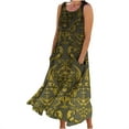 thumbnail image 1 of Giftesty Summer Dresses for Women Sleeveless Cotton and Linen Round Neck Printed Long Dress with Pocket, 1 of 5