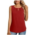 thumbnail image 1 of Giftesty Summer Tops for Women Fashion Women Causal Round Neck Solid Color Blouse Sleeveless Elegant T-Shirt Summer Tank Tops, 1 of 6