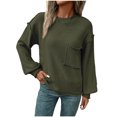 thumbnail image 1 of Giftesty Sweaters for Women Plus Size Women's Casual Fashion Long-Sleeve Round-Neck Solid Color Knitted Lantern Sleeve Sweater Tops, 1 of 5