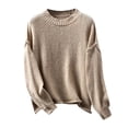 thumbnail image 1 of Giftesty Sweaters for Women Plus Size Women's Casual Round Neck Long Sleeve Sweater Knitted Stripe Loose Blouse Tops, 1 of 4