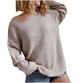 thumbnail image 1 of Giftesty Sweaters for Women Plus Size Women's One Shoulder Loose Long Sleeved Knitted Sweater, 1 of 4