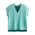 thumbnail image 1 of Giftesty Sweaters for Women Plus Size Women's Short Sleeve Pullover Casual Lightweight Soft Knit Sweater Double Sided Color Blocked Sweater, 1 of 5