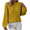 thumbnail image 1 of Giftesty Sweaters for Women Plus Size Womens Casual Solid Long Sleeved Sweater Tops, 1 of 5