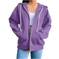 thumbnail image 1 of Giftesty Sweatshirts for Women Zipper Front Long Sleeve Hoodied Sweatshirt with Pockets Jacket, 1 of 6