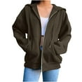 thumbnail image 1 of Giftesty Sweatshirts for Women Zipper Front Long Sleeve Hoodied Sweatshirt with Pockets Jacket, 1 of 6