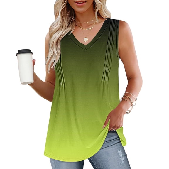 Giftesty Tank Tops for Women Fashion Women's Spring/Summer Solid Color Casual V-Neck Sleeveless Top Tank Top