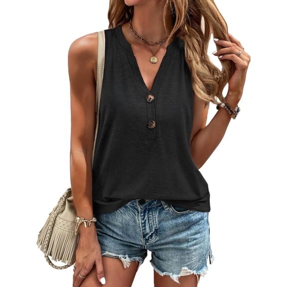 Giftesty Tank Tops for Women Women Summer Tops Sleeveless V Neck Tshirts Shirts Dressy Casual Clothes Fashion Trendy Blouses