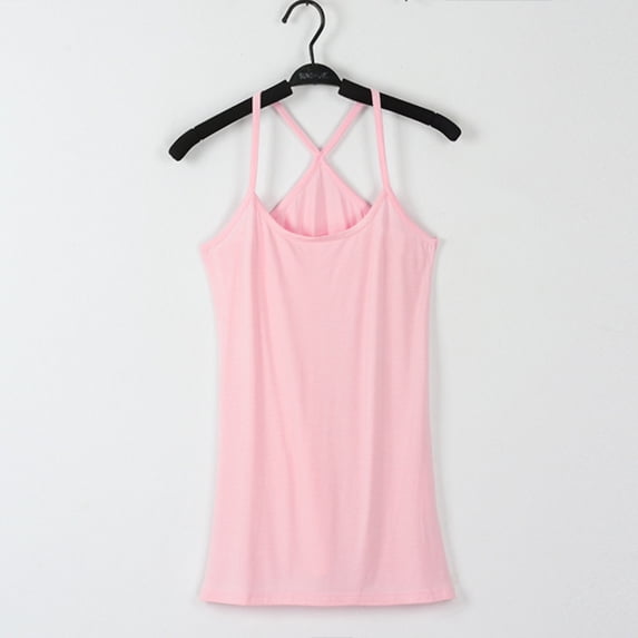 Giftesty Tank Tops for Women Clearance Women Versatile and Comfortable Cultivate One's Moral Character Suspender Round Neck Solid Color Top
