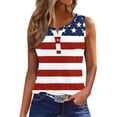 thumbnail image 1 of Giftesty Tank Tops for Women 2024 Summer Printed Button V Neck Sports Tank Top for Outwear with Bottom Short Top V Neck Tank Top, 1 of 5