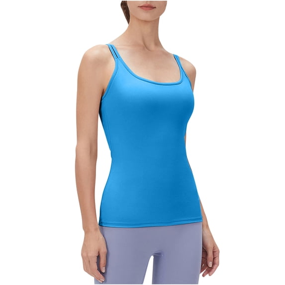 Giftesty Tank Tops for Women Exercises Breathable Running Yoga Sports Camis Tank Tops Round-Neck Camisoles
