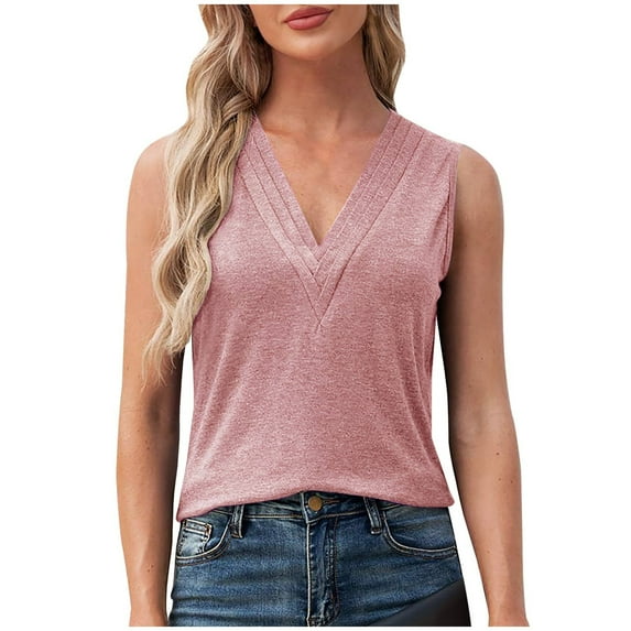 Giftesty Tank Tops for Women Sleeveless Solid Color Basics Crewneck Casual Top Pullover T-shirt