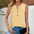 thumbnail image 1 of Giftesty Tank Tops for Women Clearance Women's Sleeveless V-Neck Button Solid Color Tank Top Top V-Neck Tank Top, 1 of 7