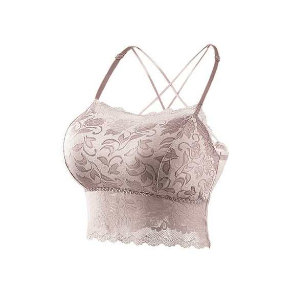 Giftesty Tank Tops for Women Clearance Women's Solid Color Integrated Suspender Lace Sleeveless Tank Top