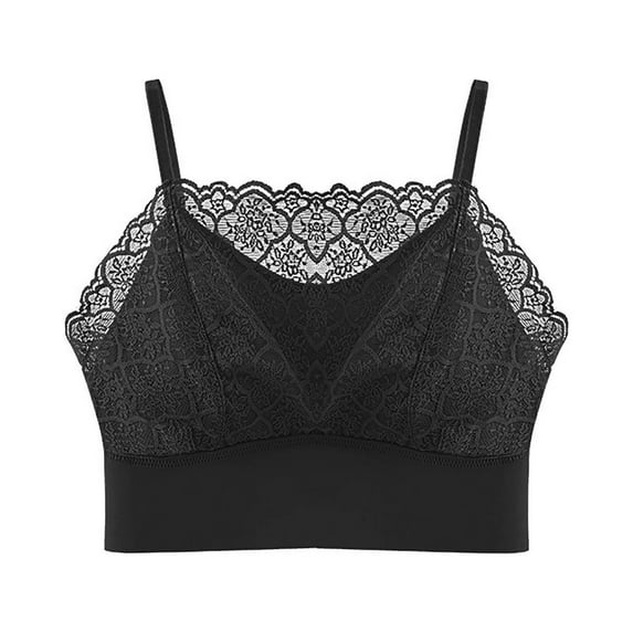 Giftesty Tank Tops for Women Solid Color Integrated Suspender Lace Sleeveless Tank Top