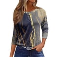 thumbnail image 1 of Giftesty Three Quarter Sleeve Womens Tops Women's Fashion Printed T-Shirt 3/4 Sleeves Blouse Round Neck Casual Tops, 1 of 5