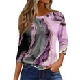 thumbnail image 1 of Giftesty Three Quarter Sleeve Womens Tops Women's Fashion Printed T-Shirt 3/4 Sleeves Blouse Round Neck Casual Tops, 1 of 5