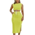 thumbnail image 1 of Giftesty Two Piece Outfits Women,Women's Summer Solid Color Leisure Commuting Waist Waist Suit Fashion Casual Two-Piece Suit, 1 of 1