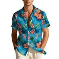 thumbnail image 1 of Giftesty Unisex Regular Fit Tropical Hawaiian Print Short Sleeve Button Down Collar Casual Camp Shirt, 1 of 9