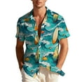 thumbnail image 1 of Giftesty Unisex Regular Fit Tropical Hawaiian Print Short Sleeve Button Down Collar Casual Camp Shirt, 1 of 9