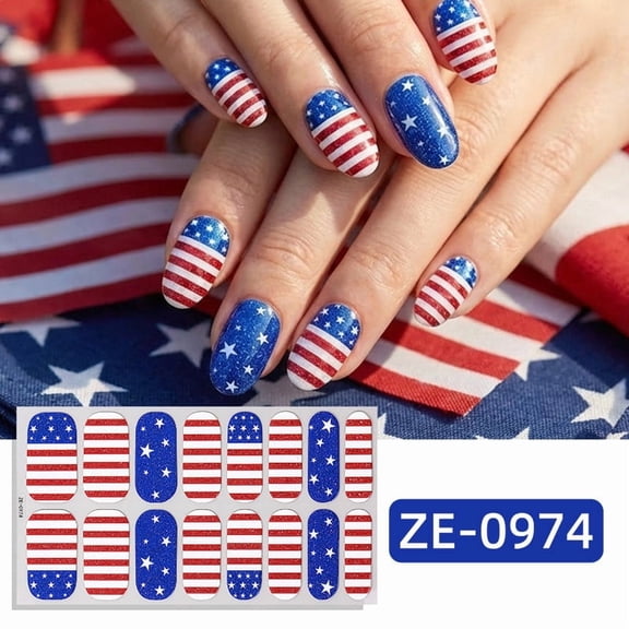 Giftesty Waterproof Long Lasting Nail Wraps, Self-Adhesive Nail Polish Strips for DIY Manicure, 16 Sizes Fit All Fingernails