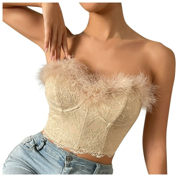 Giftesty Women Fashion Solid Casual Sleeveless Lace Narrow Cuffs Pullover Loose Street Tops Khaki L