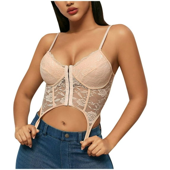 Giftesty Women Fashion Solid T-Shirt Sleeveless Blouse V-Neck Casual Lace Tops Camisoles Beige XXL