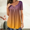 thumbnail image 1 of Giftesty Women Summer Loose Print Round-Neck T-Shirt Short Sleeve Casual Blouse, 1 of 6