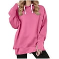 thumbnail image 1 of Giftesty Women's 2025 Fall Winter Warm Thumbhole Long Sleeve Drawstring Hood Athletic Sweatshirt Hoodie for Daily Wear Workout, 1 of 8