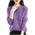 thumbnail image 1 of Giftesty Women's Button Front Lightweight Knitted Solid Color Crew Neck Long Sleeve Soft Casual Cardigan Sweater Top for Daily Wear Transitional Seasons, 1 of 3