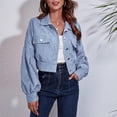 thumbnail image 1 of Giftesty Women's Corduroy Jacket with Lantern Sleeves, Loose Fit Short Coat for Winter, 1 of 5
