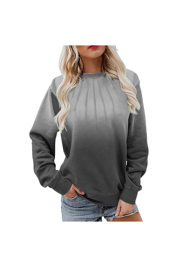 Women's Gradient Color Striped Design Soft Loose Fit Hoodie-Free Fashion Casual Long Sleeve Sweatshirt Top for Daily Wear Outings