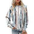 thumbnail image 1 of Giftesty Women's Gradient Color Striped Design Soft Loose Fit Hoodie-Free Fashion Casual Long Sleeve Sweatshirt Top for Daily Wear Outings, 1 of 5