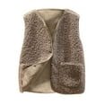 thumbnail image 1 of Giftesty Women's Lamb Fleece V-Neck Sleeveless Hoodless Loose Short Length Soft Warm Casual Vest Jacket Top for Daily Wear Cold Weather Outings, 1 of 3