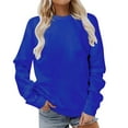 thumbnail image 1 of Giftesty Women's Non-Hooded Crew Neck Solid Color Long Sleeve Waist Cinched Soft Comfortable Casual Activewear Pullover Sweatshirt for Daily Wear Running Errands, 1 of 4