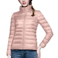 thumbnail image 1 of Giftesty Women's Quilted Puffer Jacket with Stand Collar, Zip-Up Winter Coat with Pockets, 1 of 6