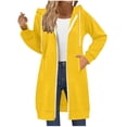 thumbnail image 1 of Giftesty Women's Two-Way Zipper Hooded Long Length With Pockets Long Sleeve Solid Color Loose Fit Soft Stylish Casual Sweatshirt Top for Daily Wear, 1 of 8