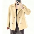 thumbnail image 1 of Giftesty Women's Woolen Lapel Jacket with Suit Collar, Professional Coat with Pocket, 1 of 7