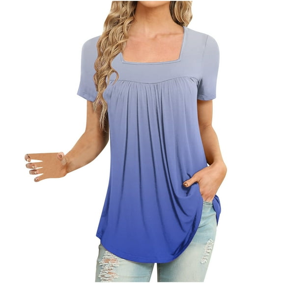 Giftesty Womens Blouses and Tops Women Fashion Printed Casual V-Neck Short Sleeve Loose T-Shirt Blouse Tops