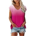thumbnail image 1 of Giftesty Womens Blouses and Tops Women's Fashion Comfortable Casual V-Neck Short Sleeve Print Top Blouse, 1 of 4