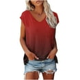 thumbnail image 1 of Giftesty Womens Blouses and Tops Women's Fashion Comfortable Casual V-Neck Short Sleeve Print Top Blouse, 1 of 4