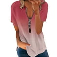 thumbnail image 1 of Giftesty Womens Blouses and Tops Clearance Women's V-Neck Casual Floral Print T-shirt Short Sleeve Tunic Tops Blouse, 1 of 5