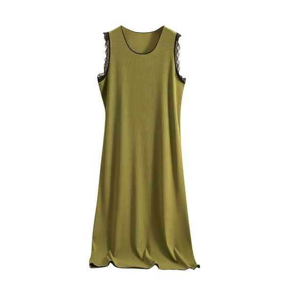 Giftesty Womens Dresses Clearance Women's Camisole Dress Loose Oversized Sleeveless Solid Color Long Skirt