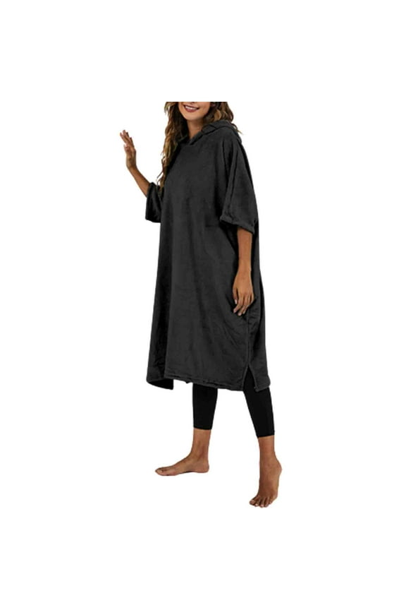 Giftesty Womens Homewear Clothes Women's Fashion Casual Solid Color Long Sleeve Robes