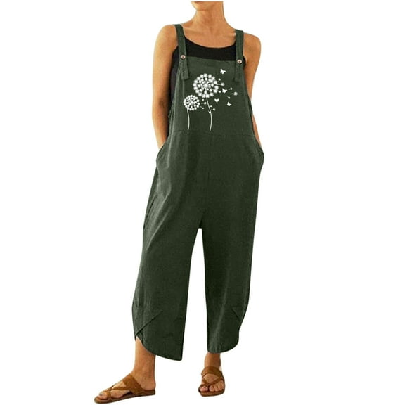 Giftesty Womens Pants !Women Fashion Casual Printed Pocket Romper Long Playsuit Strap Button Jumpsuit