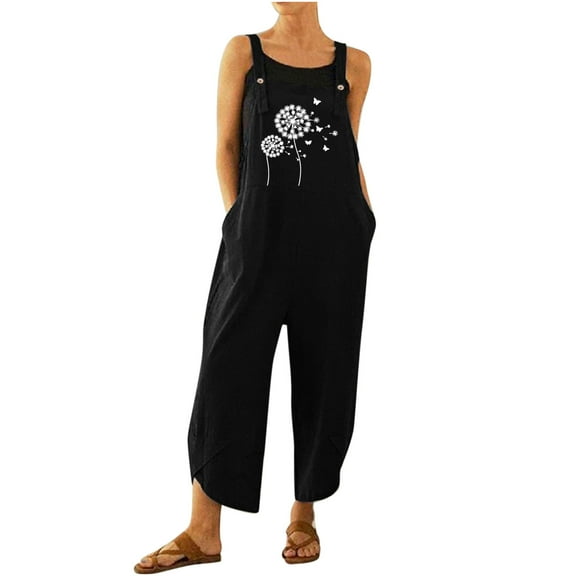 Giftesty Womens Pants !Women Fashion Casual Printed Pocket Romper Long Playsuit Strap Button Jumpsuit
