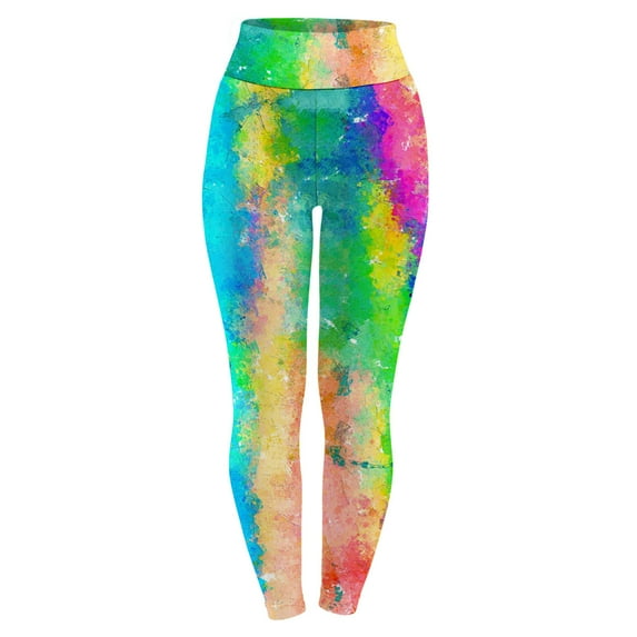 Giftesty Womens Pants Clearance Women Girls Leggings Skinny Tie-Dyed Printed High Waist Stretchy Tights Trouser Yoga Pants