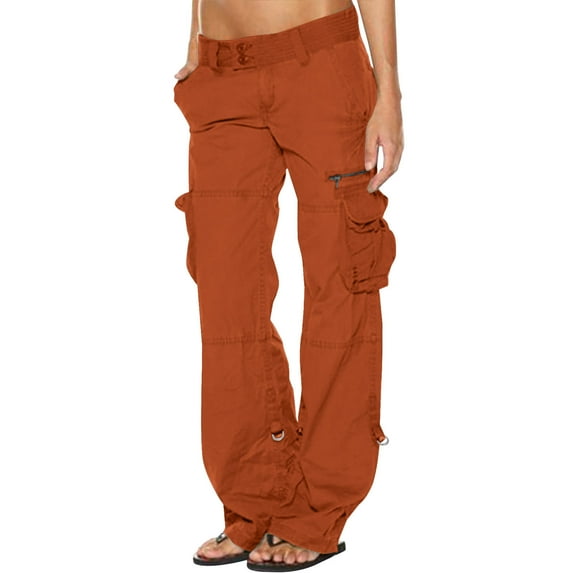 Giftesty Womens Pants Clearance Women Ladies Solid Pants Hippie Punk Trousers Streetwear Jogger Pocket Loose Overalls Long Pants